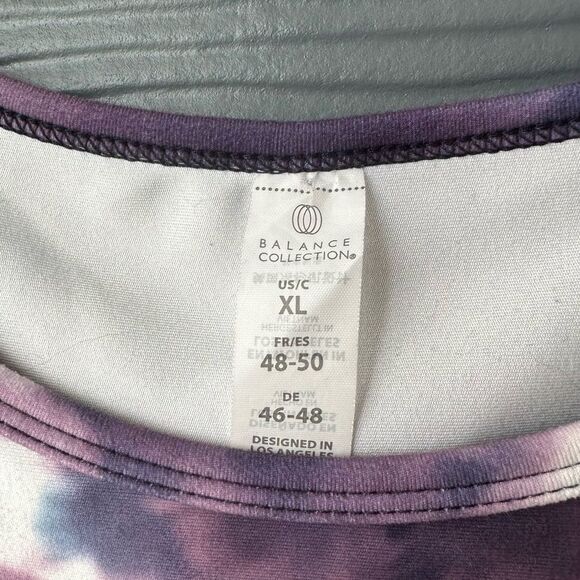 Balance Collection Crop Purple Tie Dye Workout Tank Size XL - Picture 3 of 4